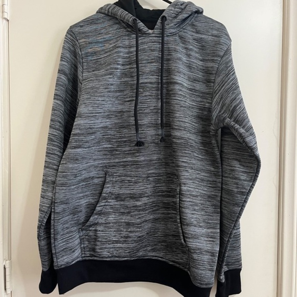 Huntington BC Women Hoodie Medium Gray Space Dye Pullover Athleisure Skater Cozy